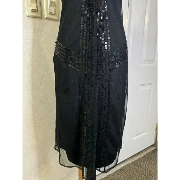 IDEOLOGY Black Sequin Mesh WhimsiGoth Witchy Slip Fairy Grunge Dress Womens XS - Picture 5 of 13